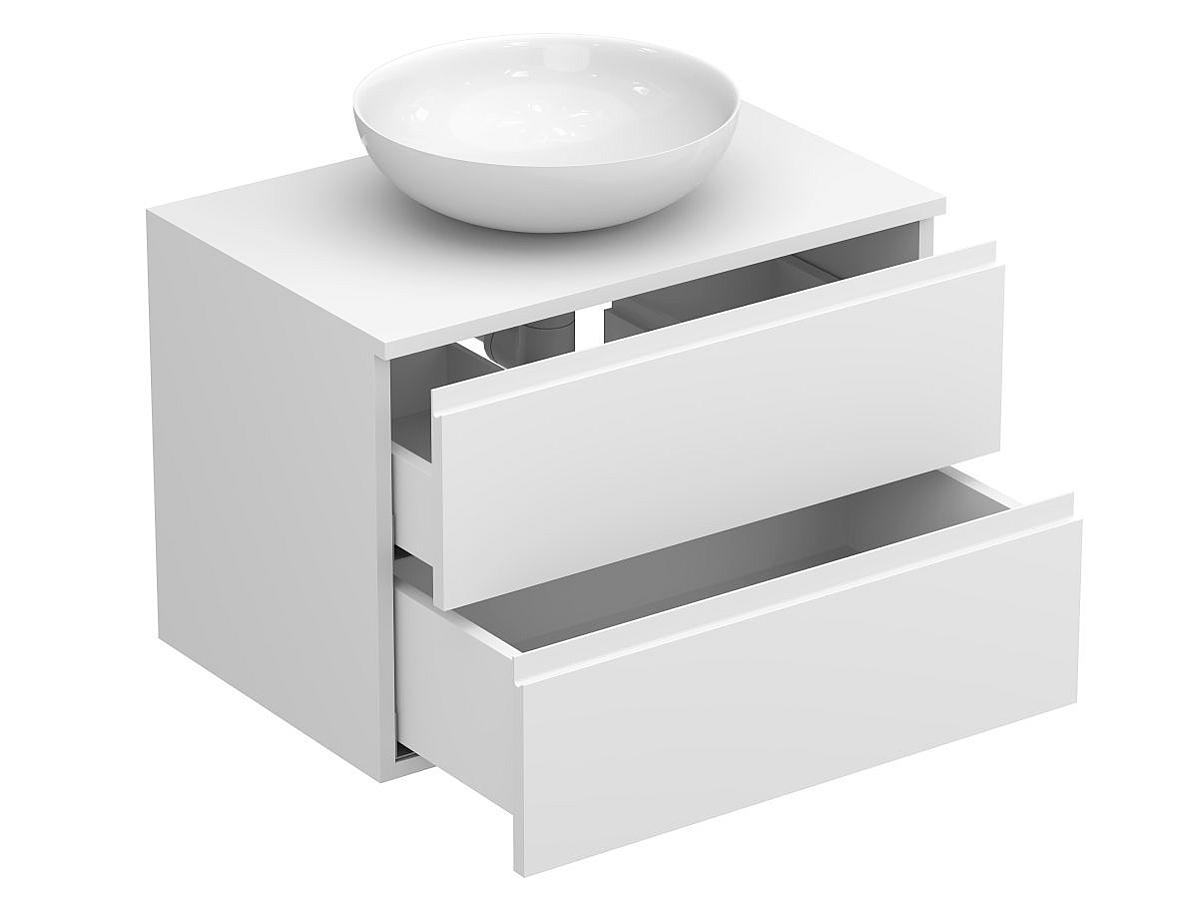 Тумба подвесная MONO 700 Белая soft-touch з умивальником TOBI