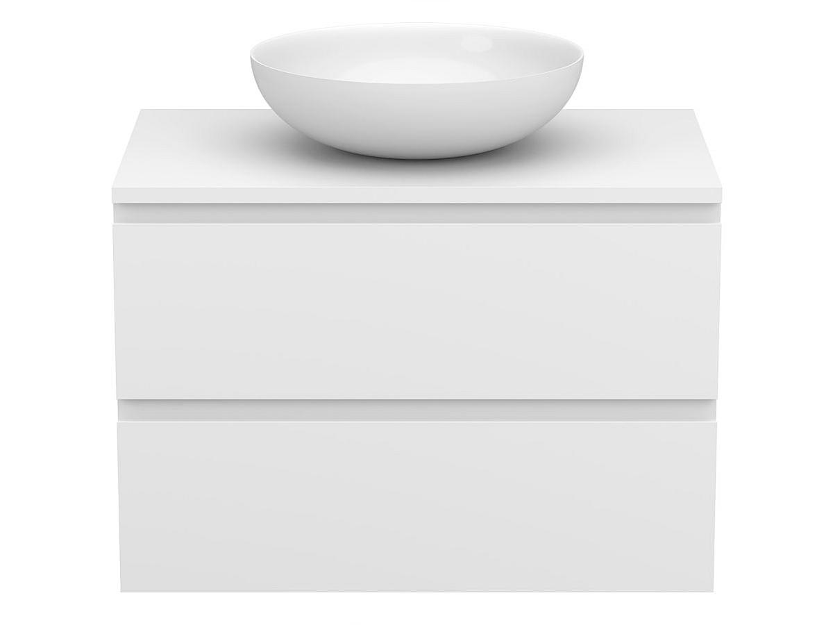 Тумба подвесная MONO 700 Белая soft-touch з умивальником TOBI