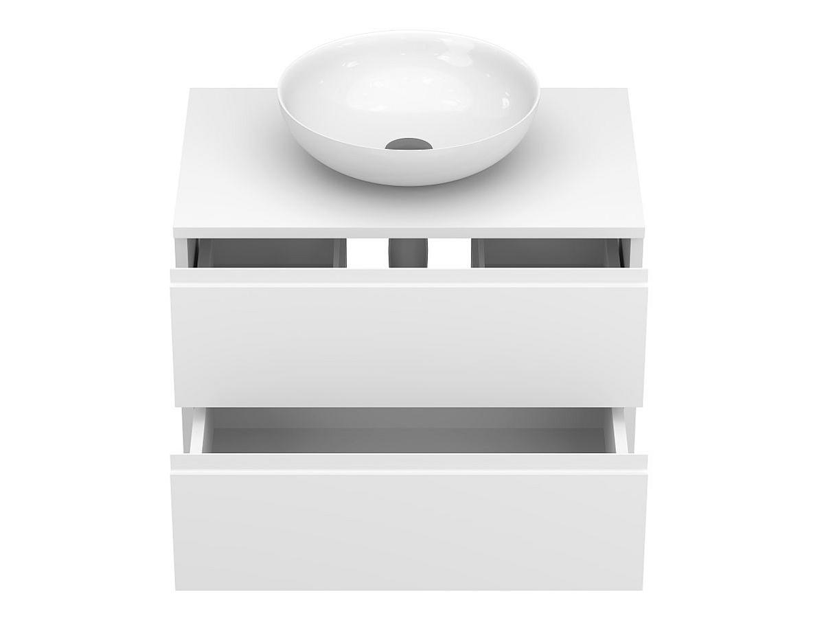 Тумба подвесная MONO 700 Белая soft-touch з умивальником TOBI