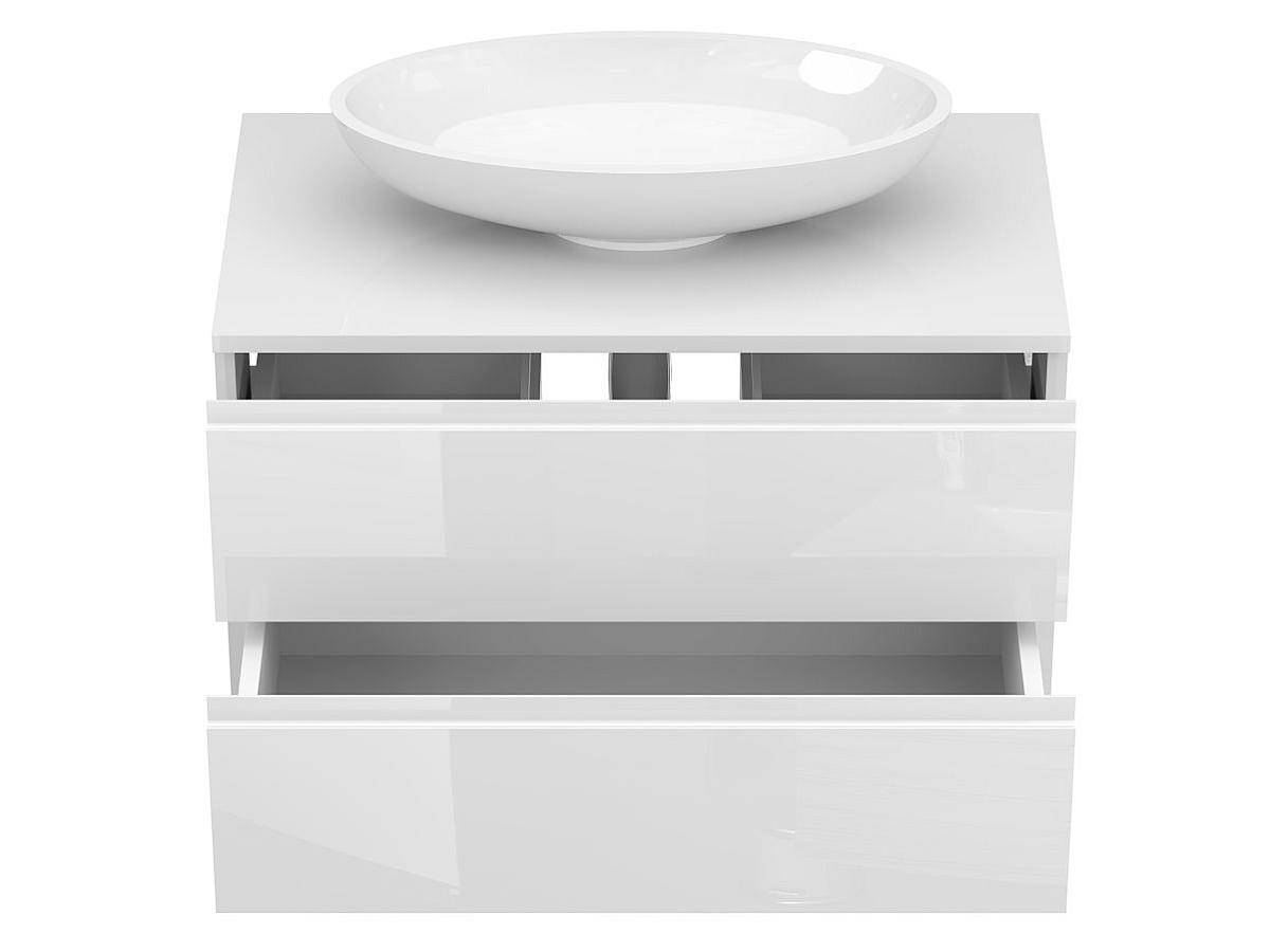 Тумба підвісна MONO 800 Біла глянцева з умивальником NICE
