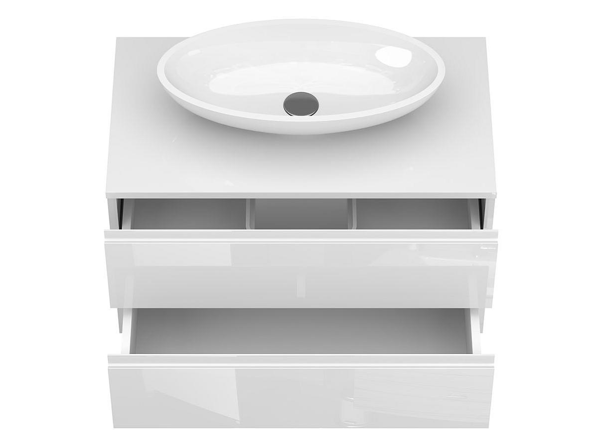 Тумба підвісна MONO 800 Біла глянцева з умивальником NICE