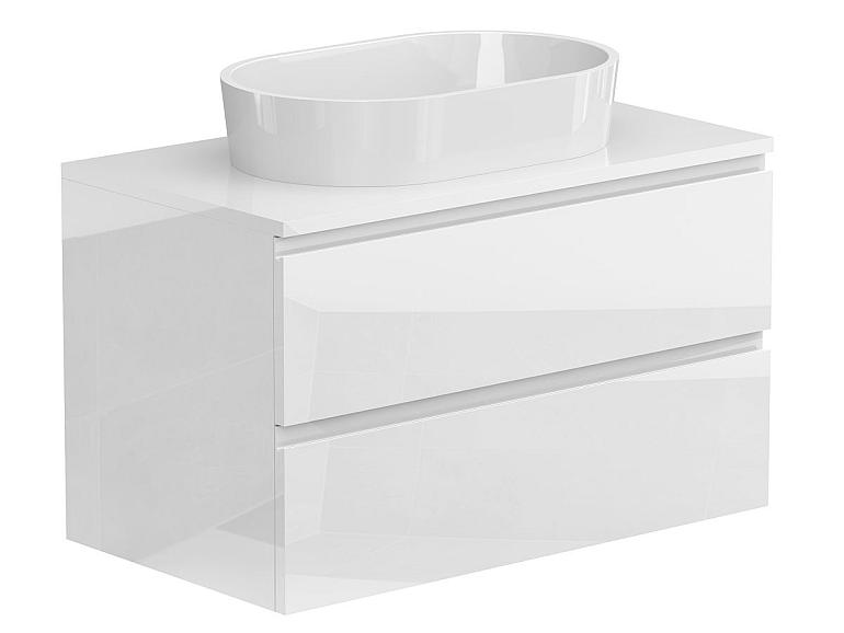 Тумба підвісна MONO 800 Біла глянцева з умивальником SORRENTO
