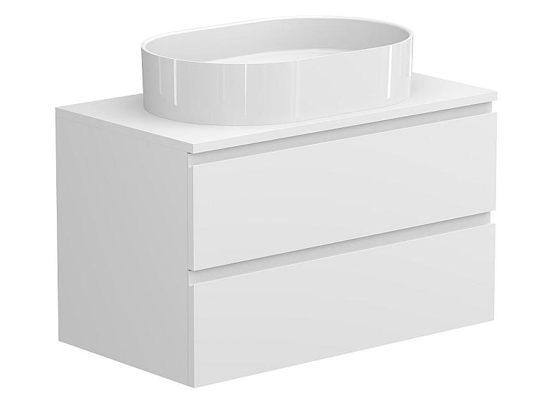 Тумба підвісна MONO 800 Біла soft-touch з умивальником KIRA