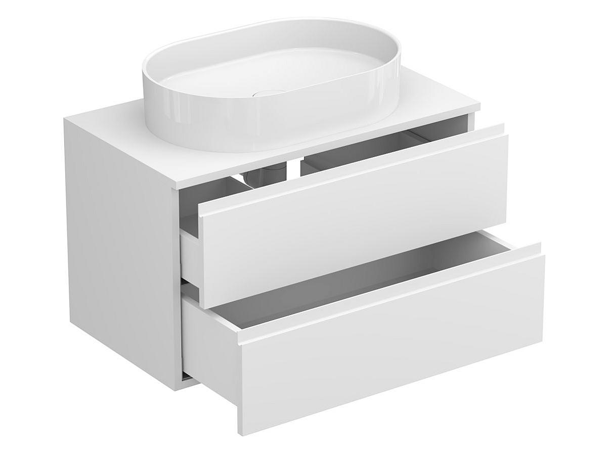 Тумба подвесная MONO 800 Белая матовая з умивальником KIRA