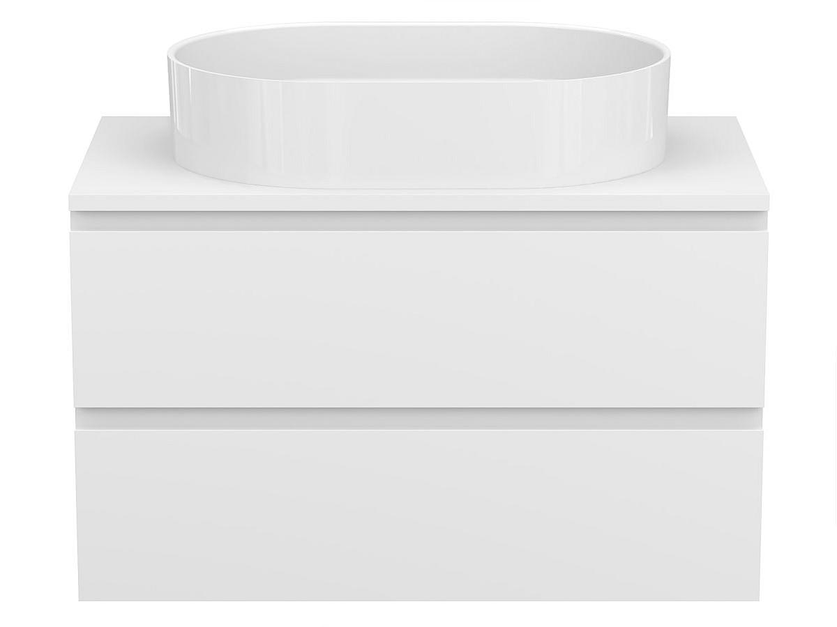 Тумба подвесная MONO 800 Белая матовая з умивальником KIRA