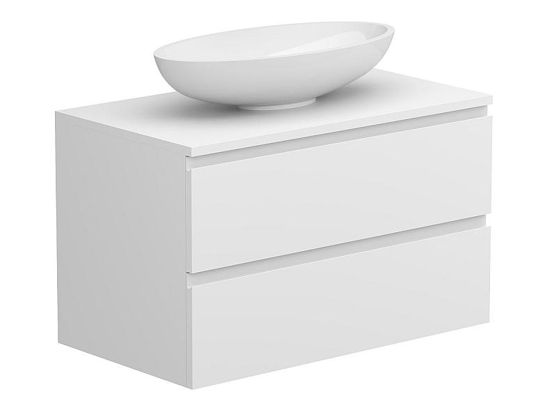 Тумба підвісна MONO 800 Біла soft-touch з умивальником NICE