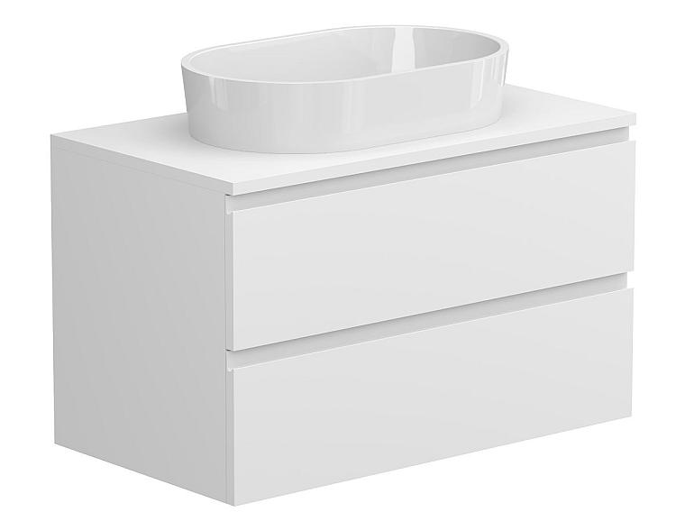 Тумба підвісна MONO 800 Біла soft-touch з умивальником SORRENTO