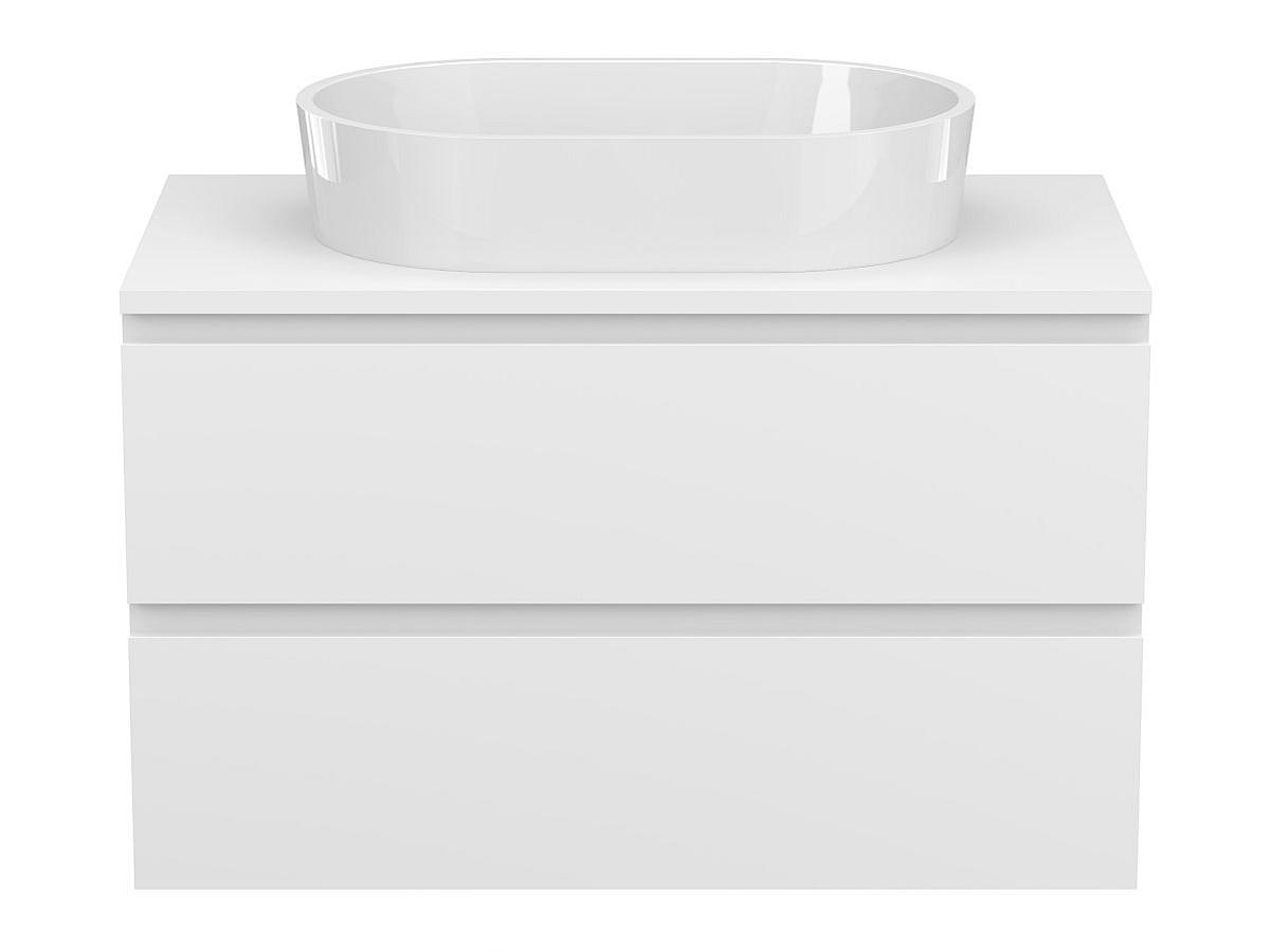 Тумба подвесная MONO 800 Белая soft-touch з умивальником SORRENTO