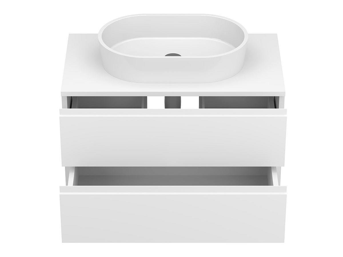 Тумба подвесная MONO 800 Белая soft-touch з умивальником SORRENTO