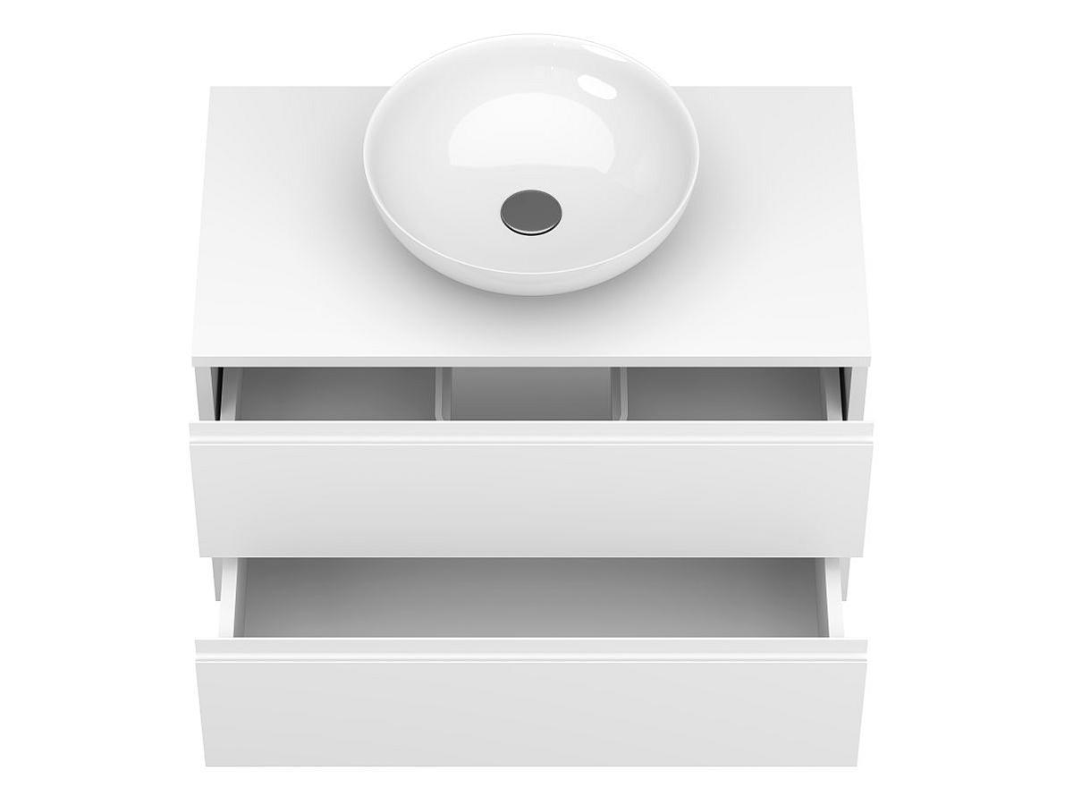 Тумба подвесная MONO 800 Белая soft-touch з умивальником TOBI