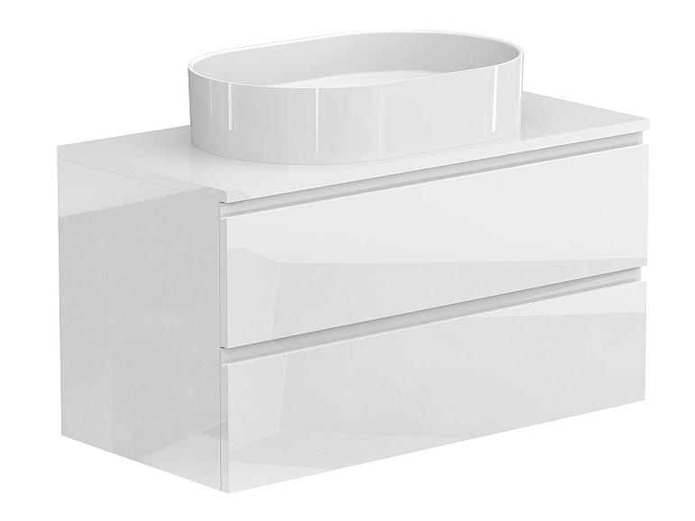 Тумба підвісна MONO 900 Біла глянцева з умивальником KIRA