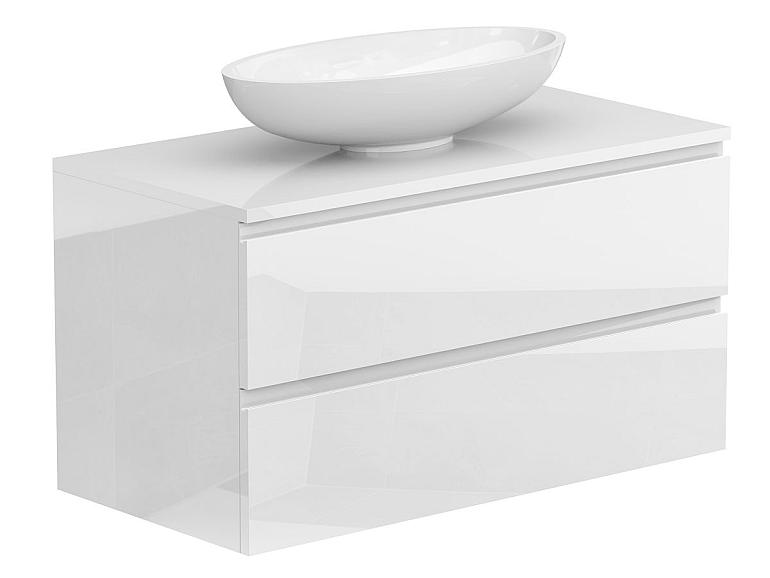 Тумба підвісна MONO 900 Біла глянцева з умивальником NICE