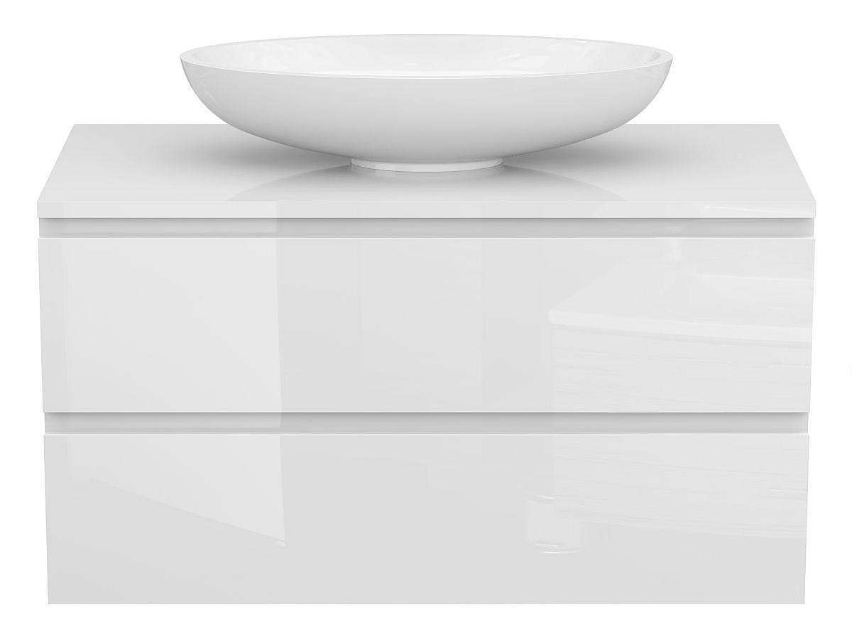 Тумба подвесная MONO 900 Белая глянцевая с умывальником NICE