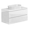 Тумба підвісна MONO 900 Біла глянцева з умивальником SORRENTO