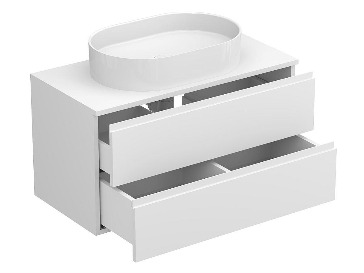 Тумба подвесная MONO 900 Белая матовая з умивальником KIRA