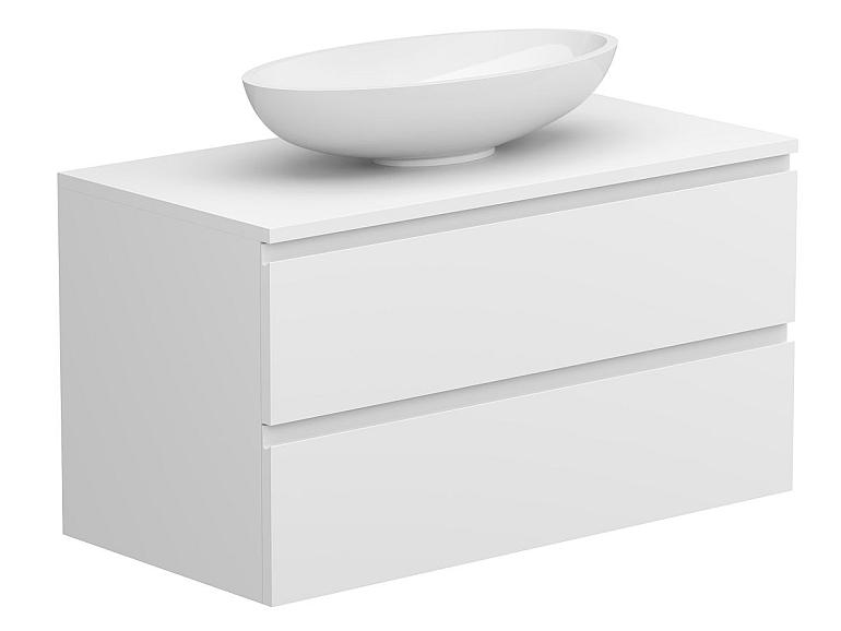 Тумба підвісна MONO 900 Біла soft-touch з умивальником NICE