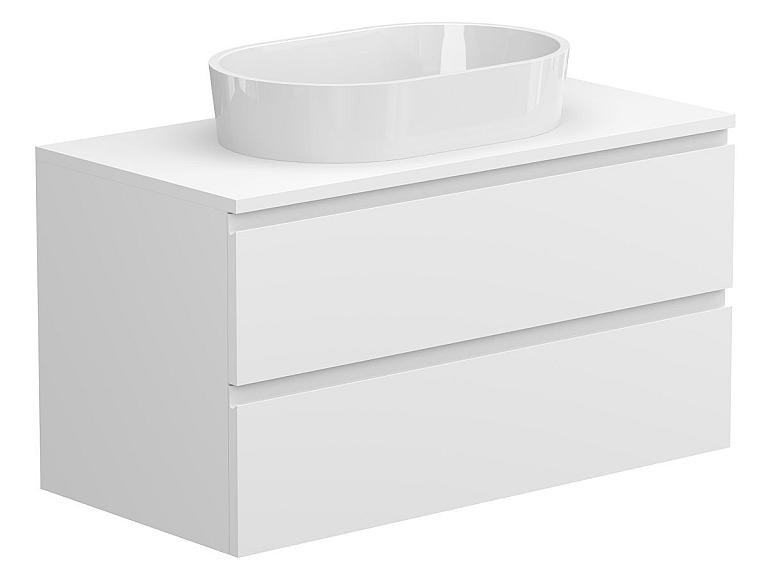 Тумба підвісна MONO 900 Біла soft-touch з умивальником SORRENTO