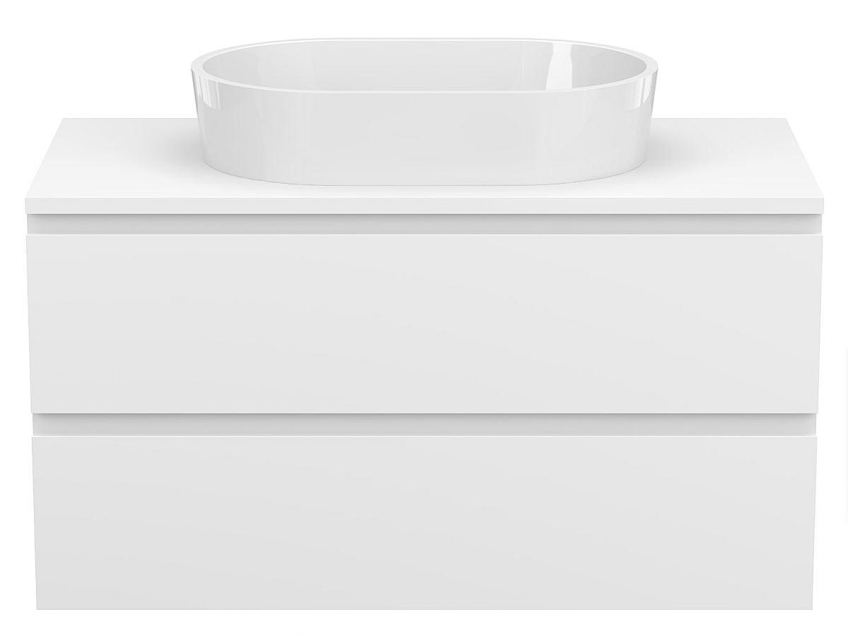 Тумба подвесная MONO 900 Белая soft-touch з умивальником SORRENTO