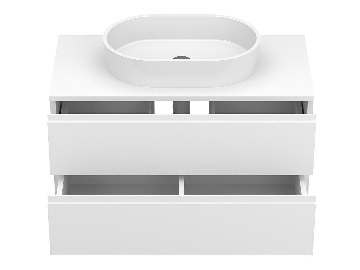 Тумба подвесная MONO 900 Белая soft-touch з умивальником SORRENTO