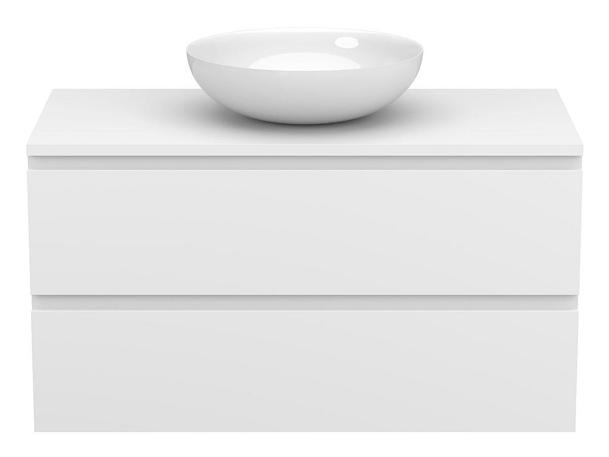 Тумба подвесная MONO 900 Белая soft-touch з умивальником TOBI