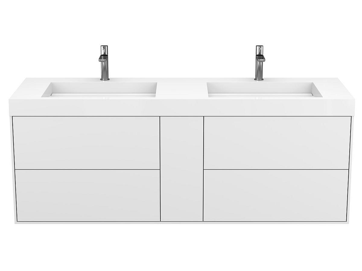 Тумба підвісна SPACE Біла матова з умивальником AGNESS 1500