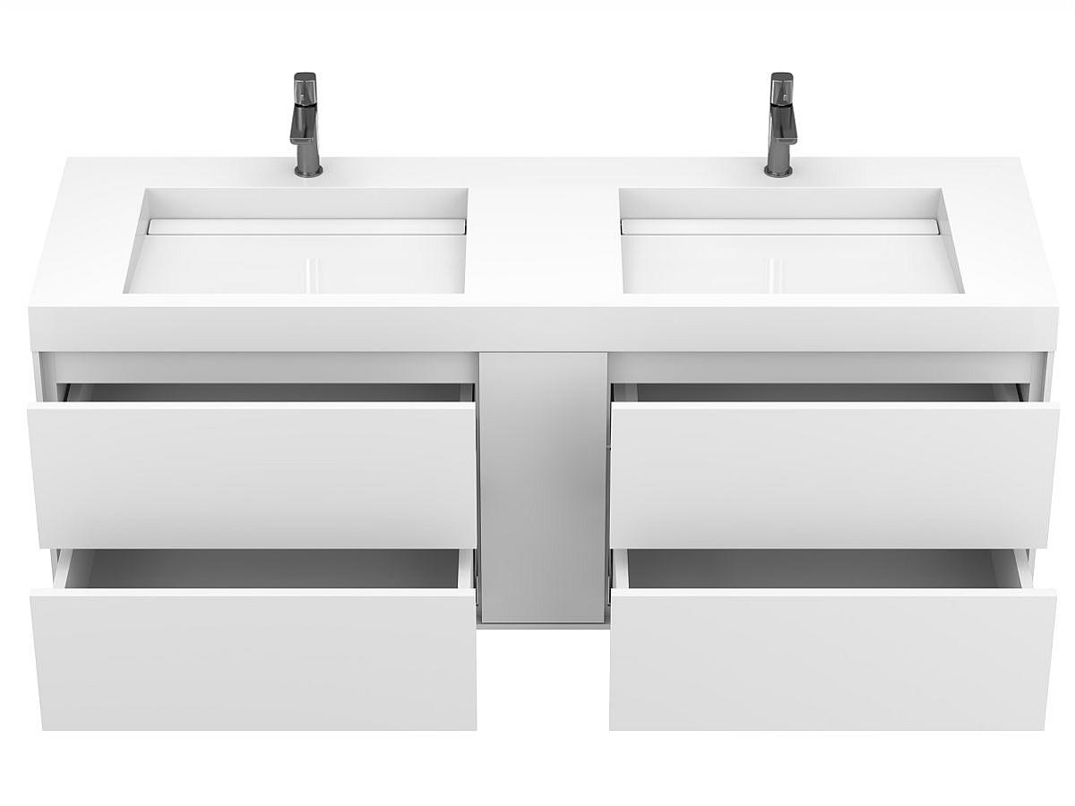 Тумба підвісна SPACE Біла матова з умивальником AGNESS 1500