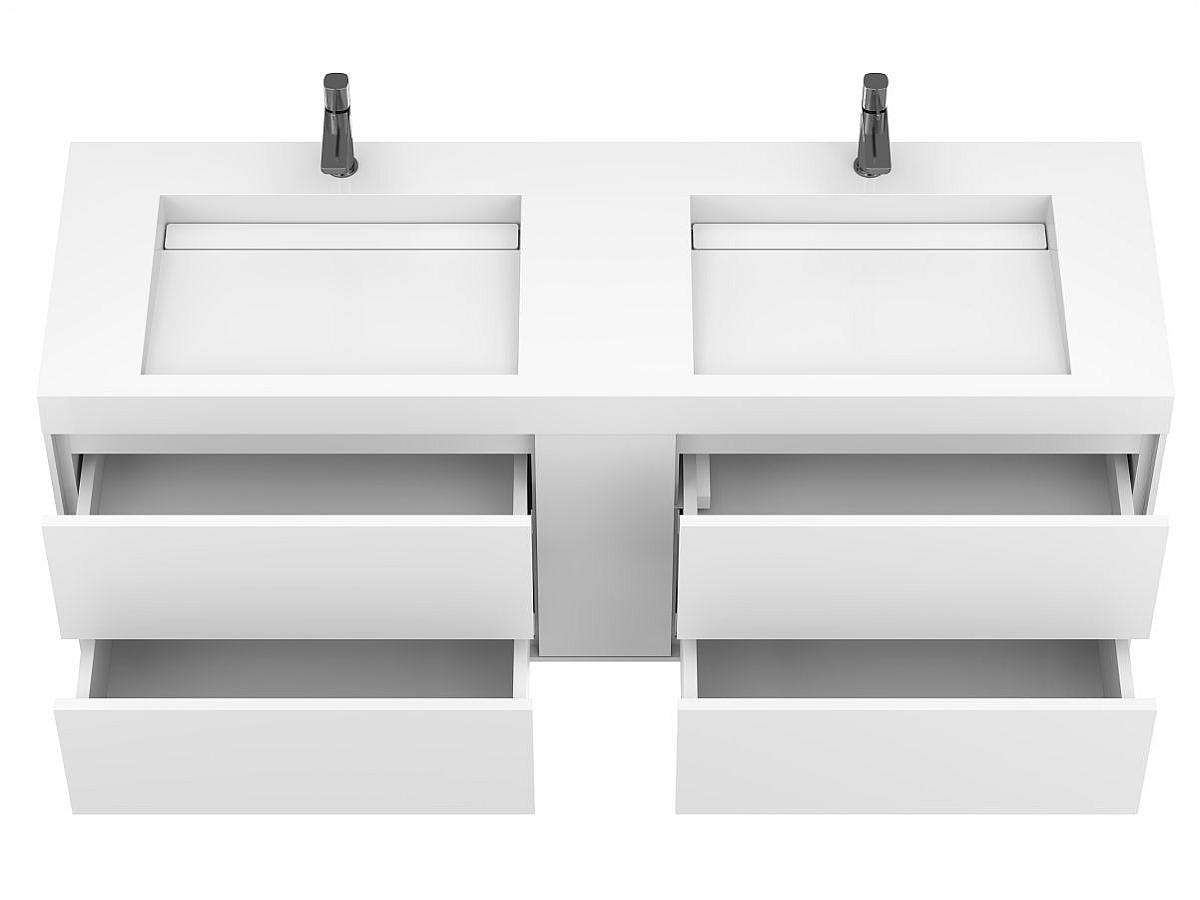 Тумба підвісна SPACE Біла матова з умивальником AGNESS 1500