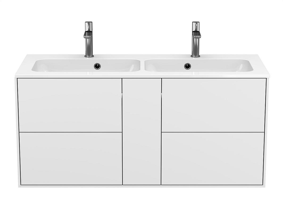 Тумба підвісна SPACE Біла soft-touch з умивальником DELLA 1100 D