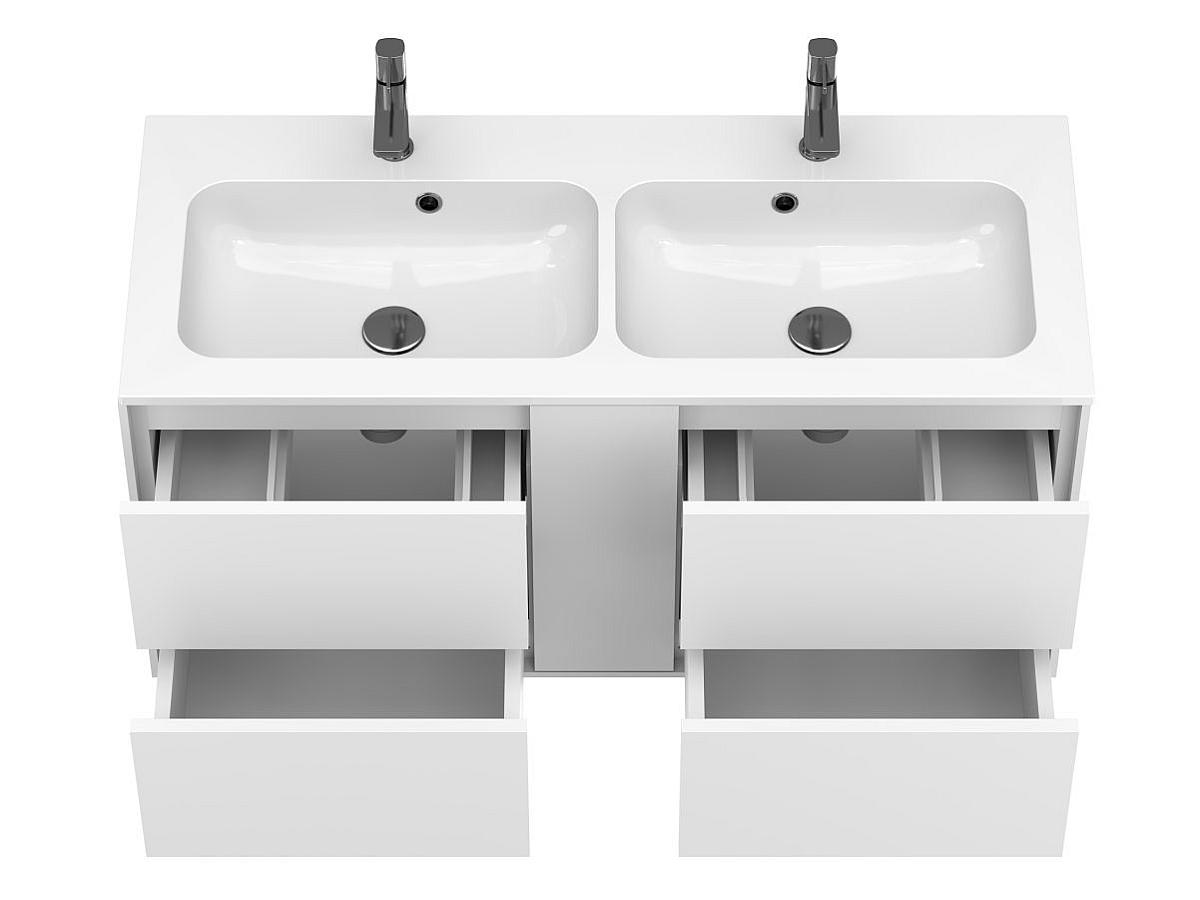 Тумба підвісна SPACE Біла soft-touch з умивальником DELLA 1100 D