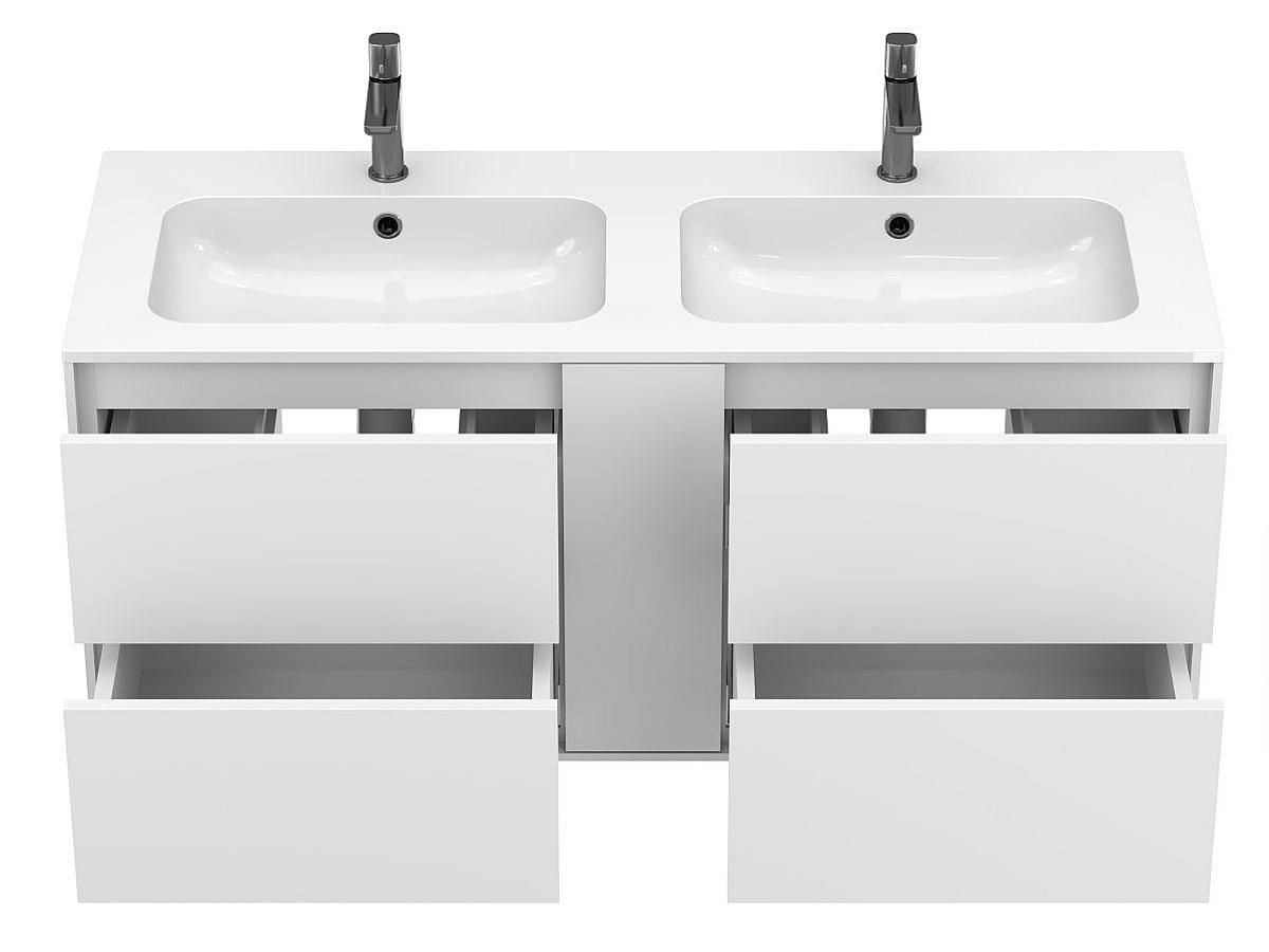 Тумба підвісна SPACE Біла soft-touch з умивальником DELLA 1200 D