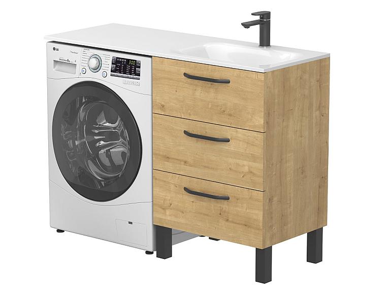 Тумба підлогова TESSA Дуб Гамільтон з умивальником JESSEL 1200 R