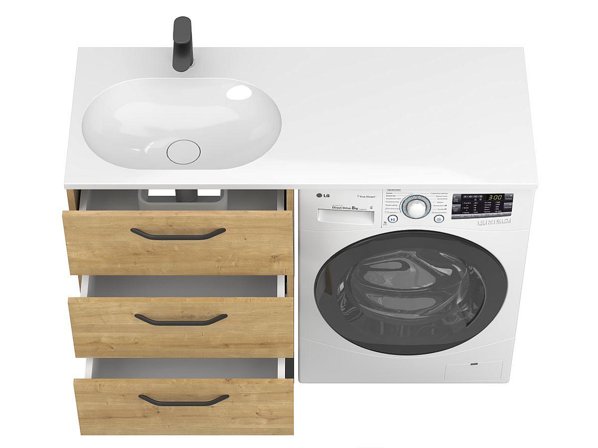 Тумба напольная TESSA Дуб Гамильтон с умывальником NEW YORK 1200 L