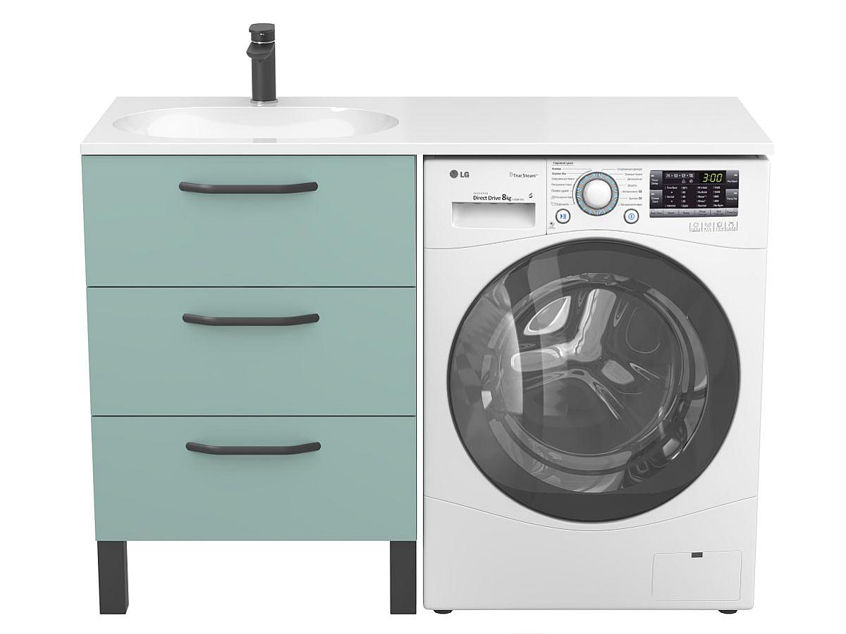 Тумба напольная TESSA Зеленая с умывальником NEW YORK 1200 L