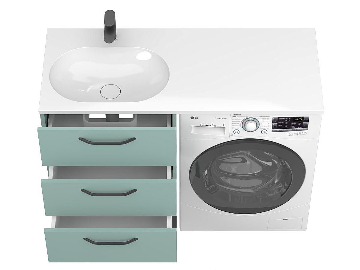 Тумба напольная TESSA Зеленая с умывальником NEW YORK 1200 L