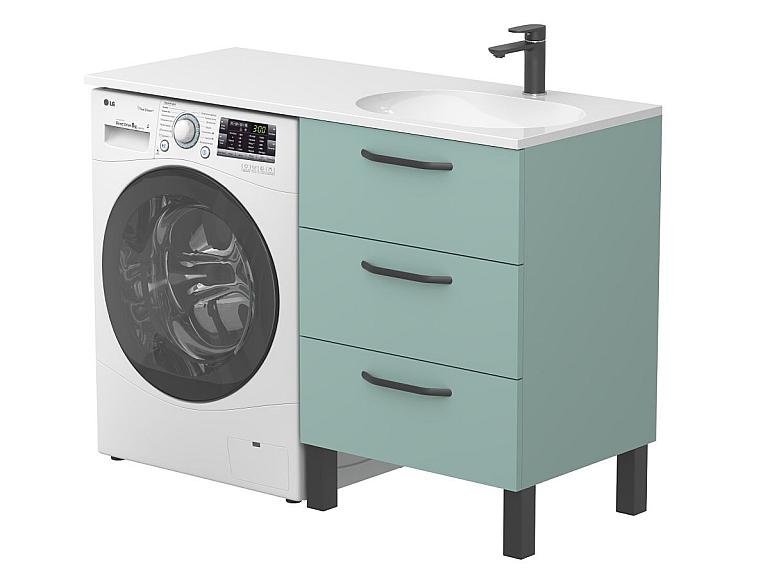 Тумба підлогова TESSA Зелена з умивальником NEW YORK 1200 R
