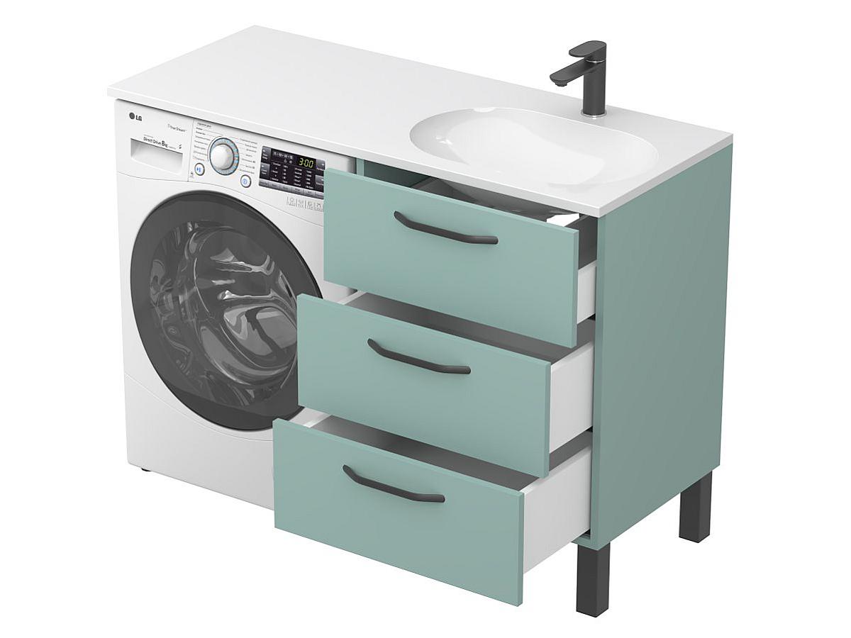 Тумба підлогова TESSA Зелена з умивальником NEW YORK 1200 R