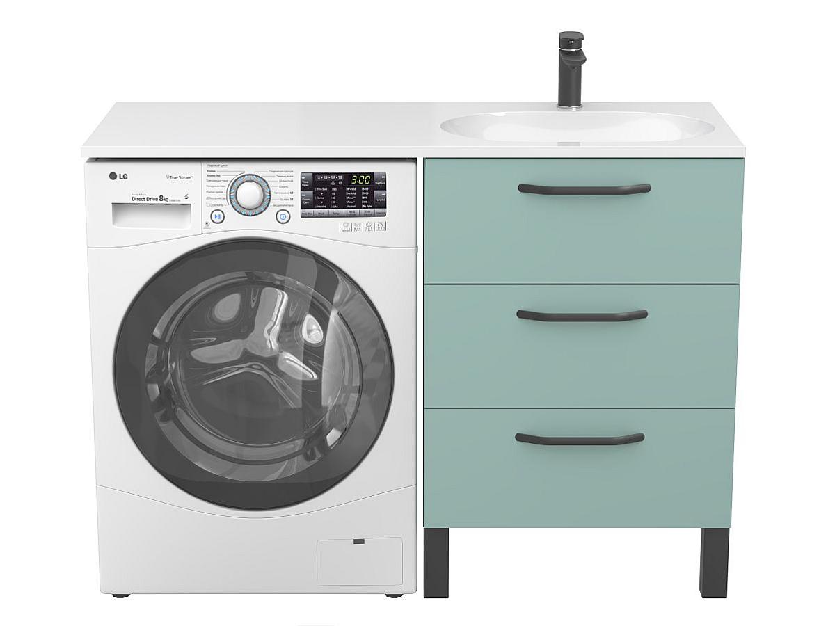 Тумба підлогова TESSA Зелена з умивальником NEW YORK 1200 R