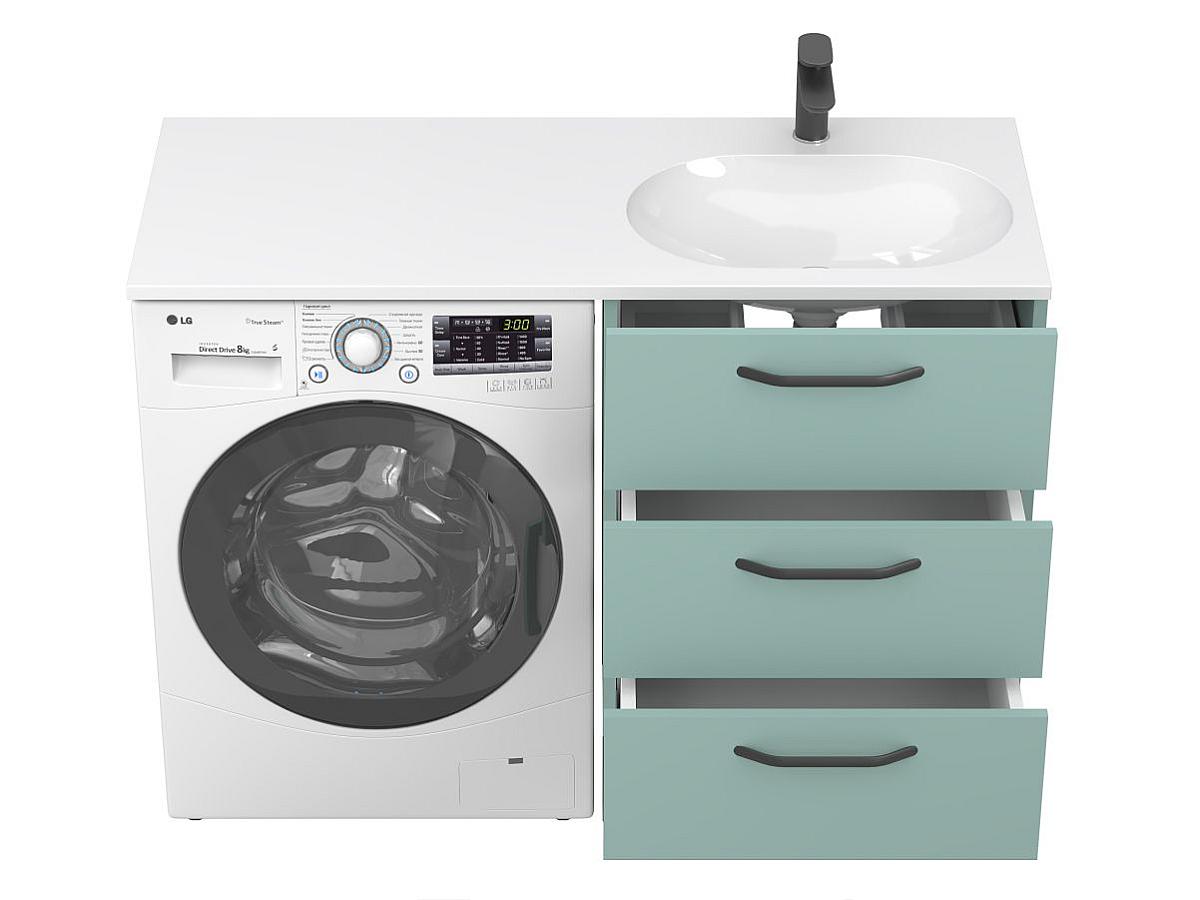 Тумба підлогова TESSA Зелена з умивальником NEW YORK 1200 R