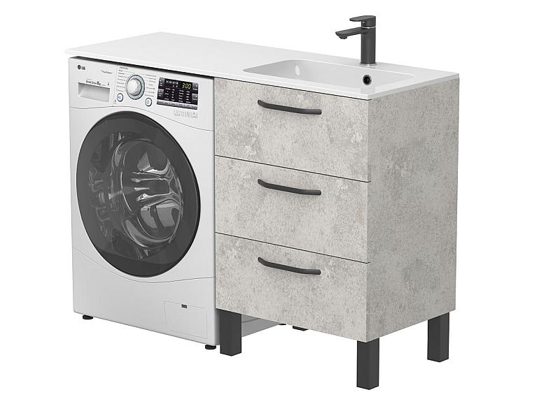 Тумба підлогова TESSA Камінь сірий з умивальником DELLA 1200 R