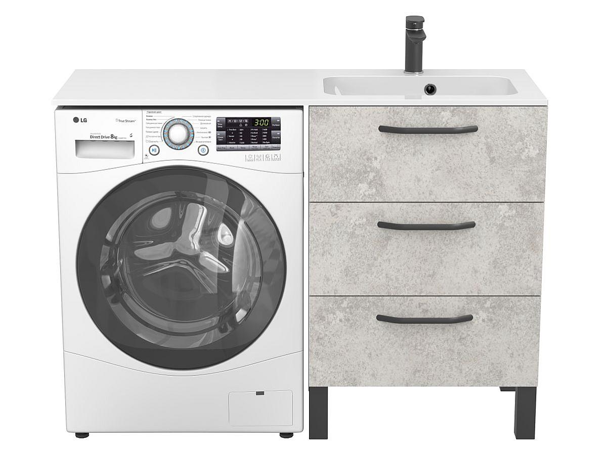 Тумба підлогова TESSA Камінь сірий з умивальником DELLA 1200 R