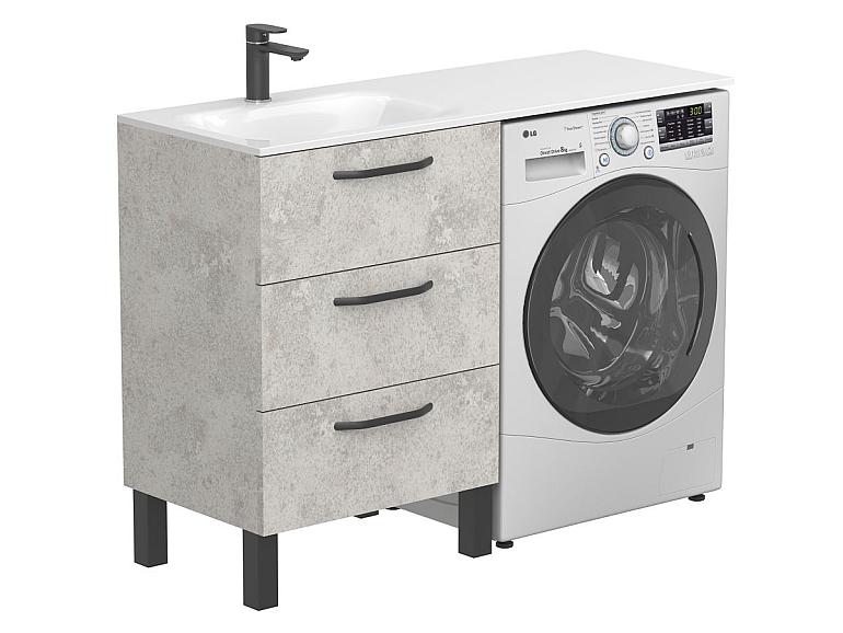 Тумба підлогова TESSA Камінь сірий з умивальником JESSEL 1200 L