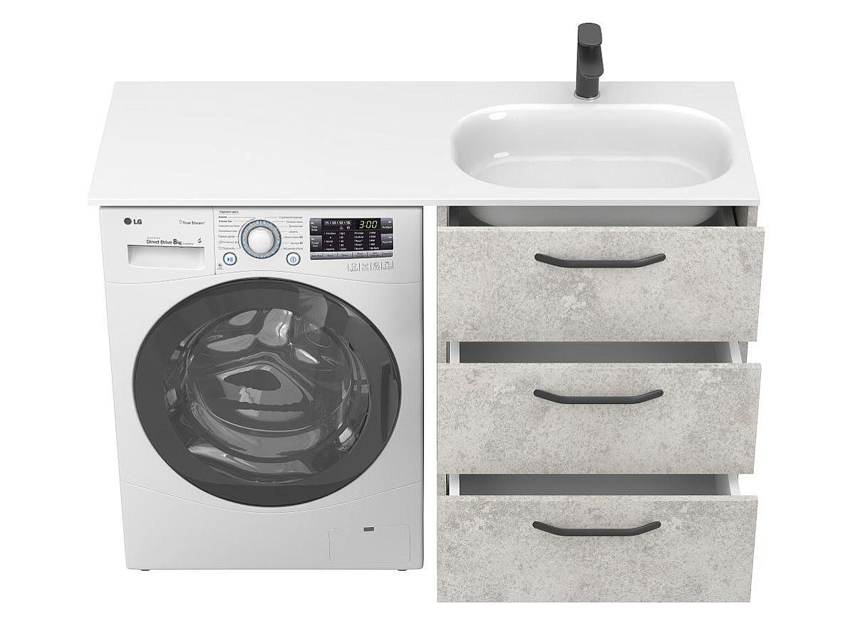 Тумба підлогова TESSA Камінь сірий з умивальником LAKE 1250 R
