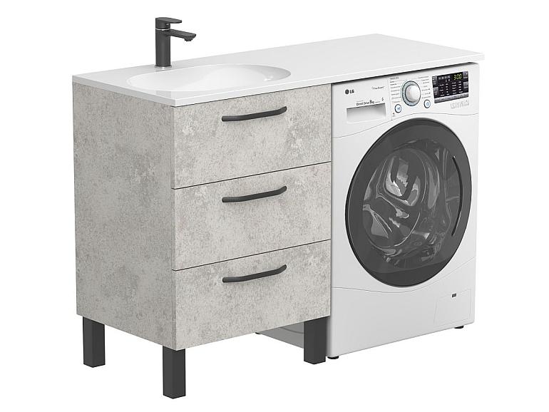 Тумба підлогова TESSA Камінь сірий з умивальником NEW YORK 1200 L