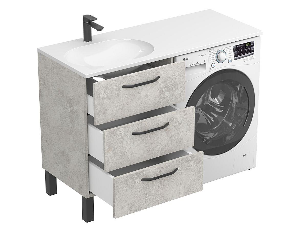 Тумба підлогова TESSA Камінь сірий з умивальником NEW YORK 1200 L