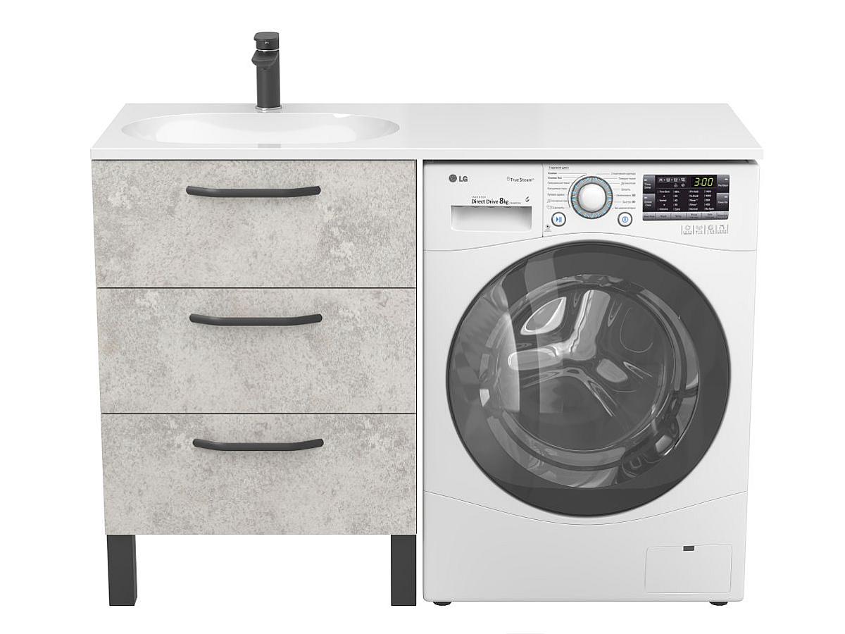 Тумба підлогова TESSA Камінь сірий з умивальником NEW YORK 1200 L