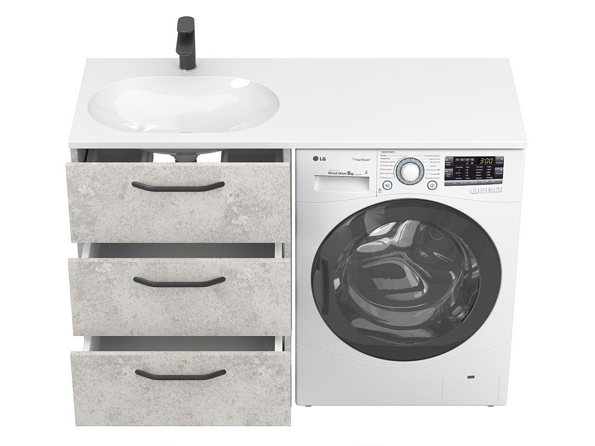 Тумба підлогова TESSA Камінь сірий з умивальником NEW YORK 1200 L