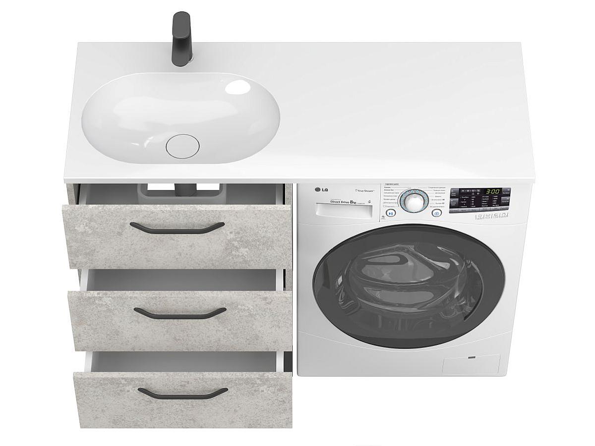 Тумба підлогова TESSA Камінь сірий з умивальником NEW YORK 1200 L