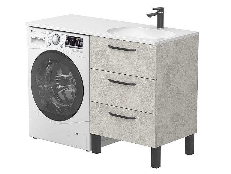 Тумба підлогова TESSA Камінь сірий з умивальником NEW YORK 1200 R