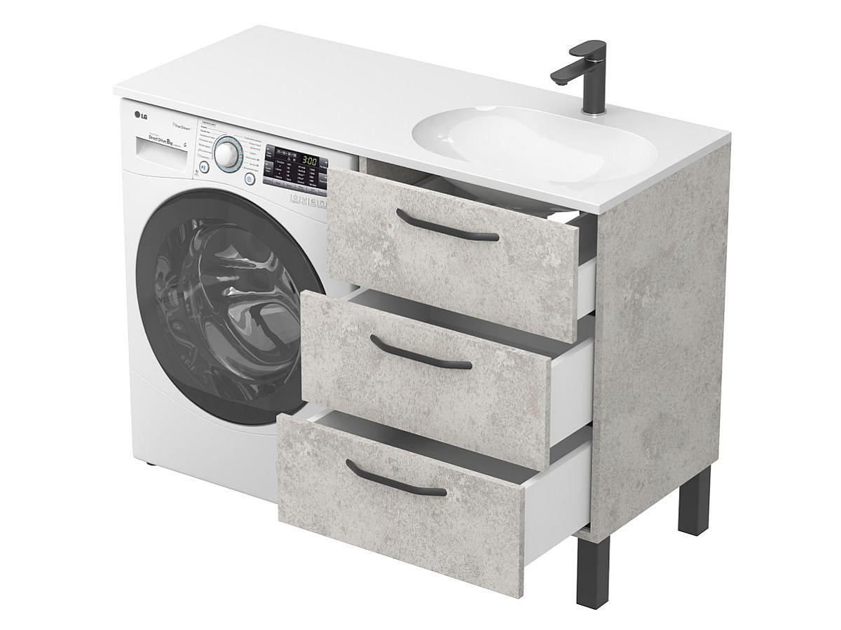 Тумба підлогова TESSA Камінь сірий з умивальником NEW YORK 1200 R