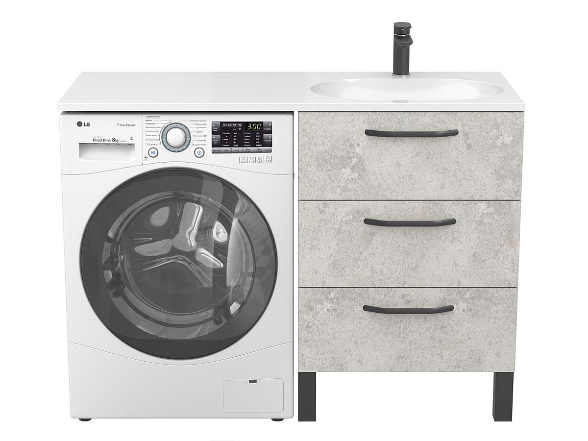 Тумба підлогова TESSA Камінь сірий з умивальником NEW YORK 1200 R